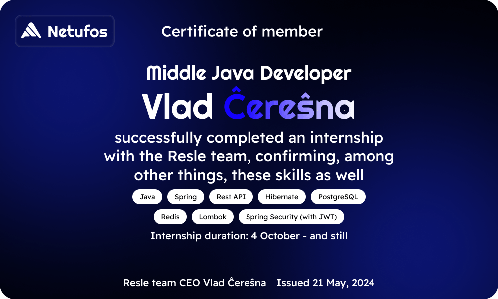 Certificate of Excellence