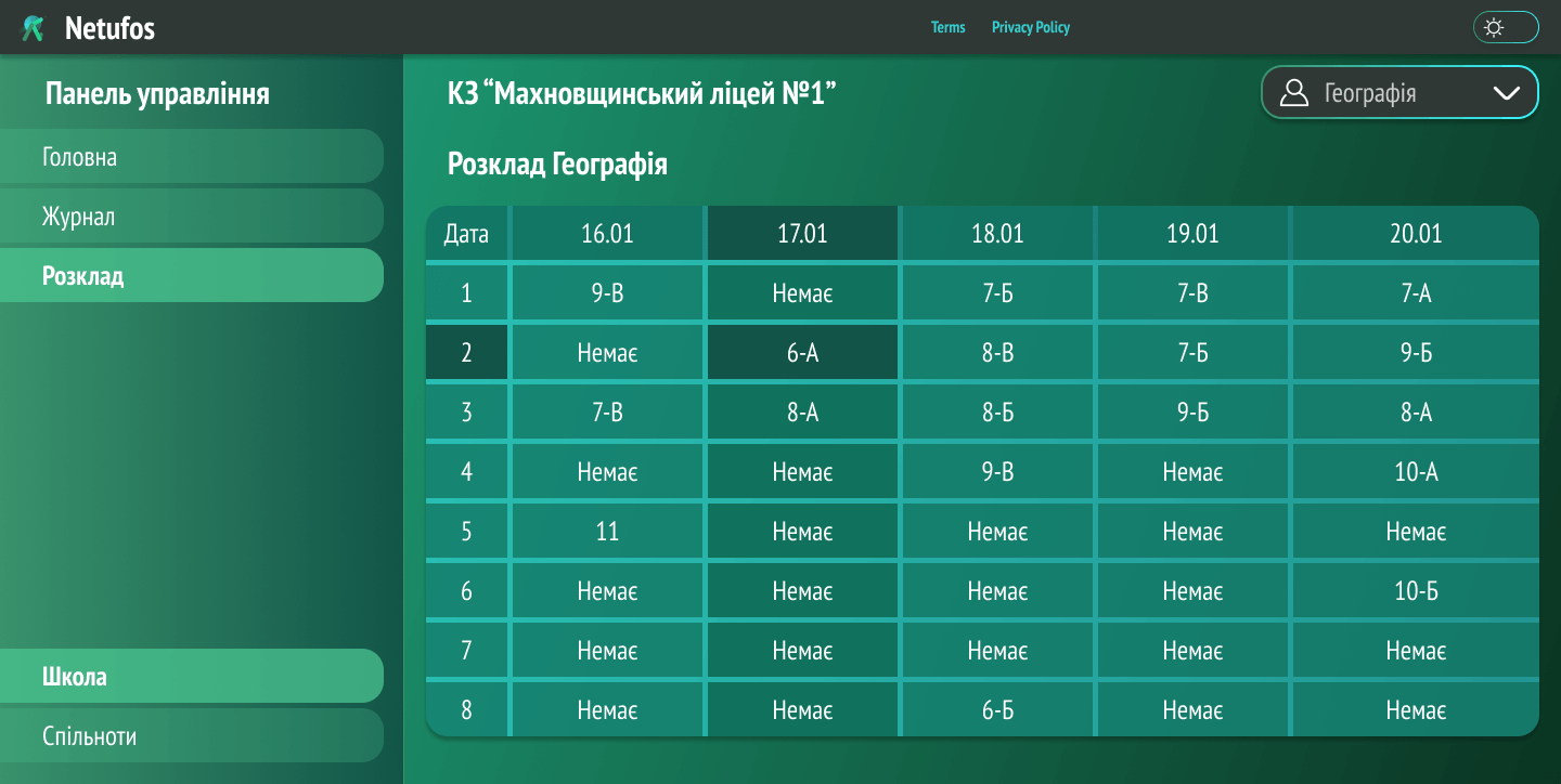 Netufos Schedule